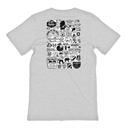 LOGO MONTAGE TEE - GREY